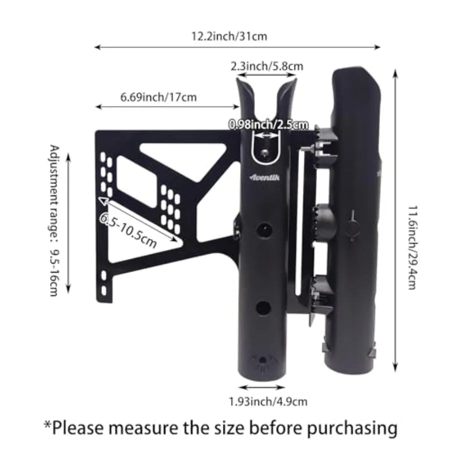 Bike Fishing Rod Holder for Bike Hold 2 Rods Easy to Mount Secure Stable Fishing Pole Holders