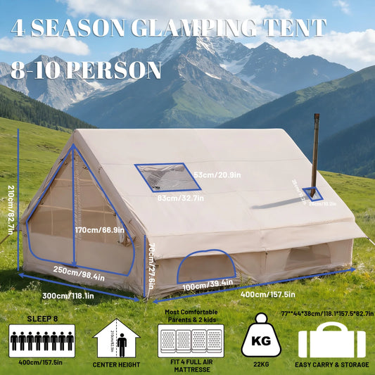 Large Inflatable Camping Tent With Skylight And Quick Air Flow Mesh