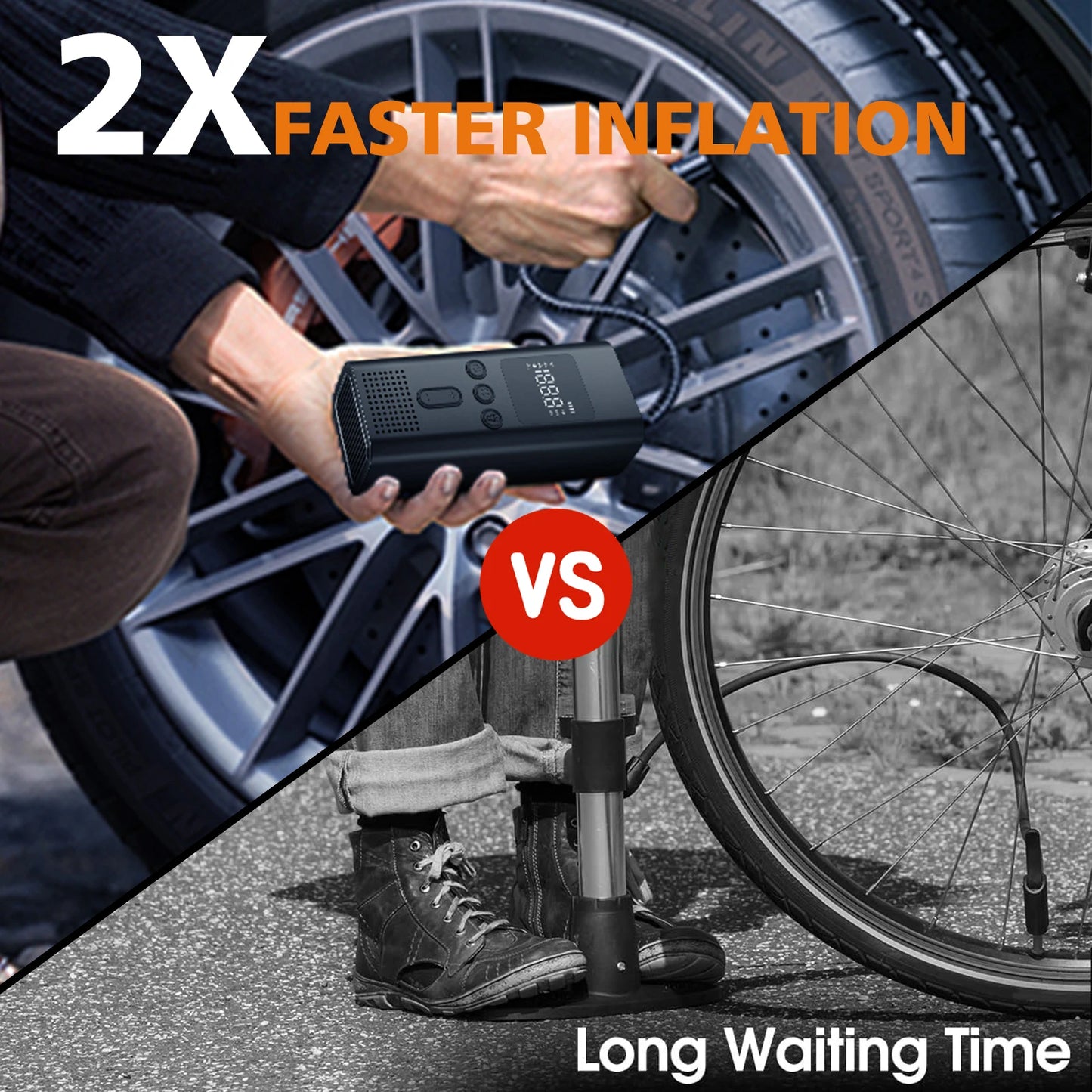 Portable Bicycle Air Pump Mini Electric Inflator For Cycling