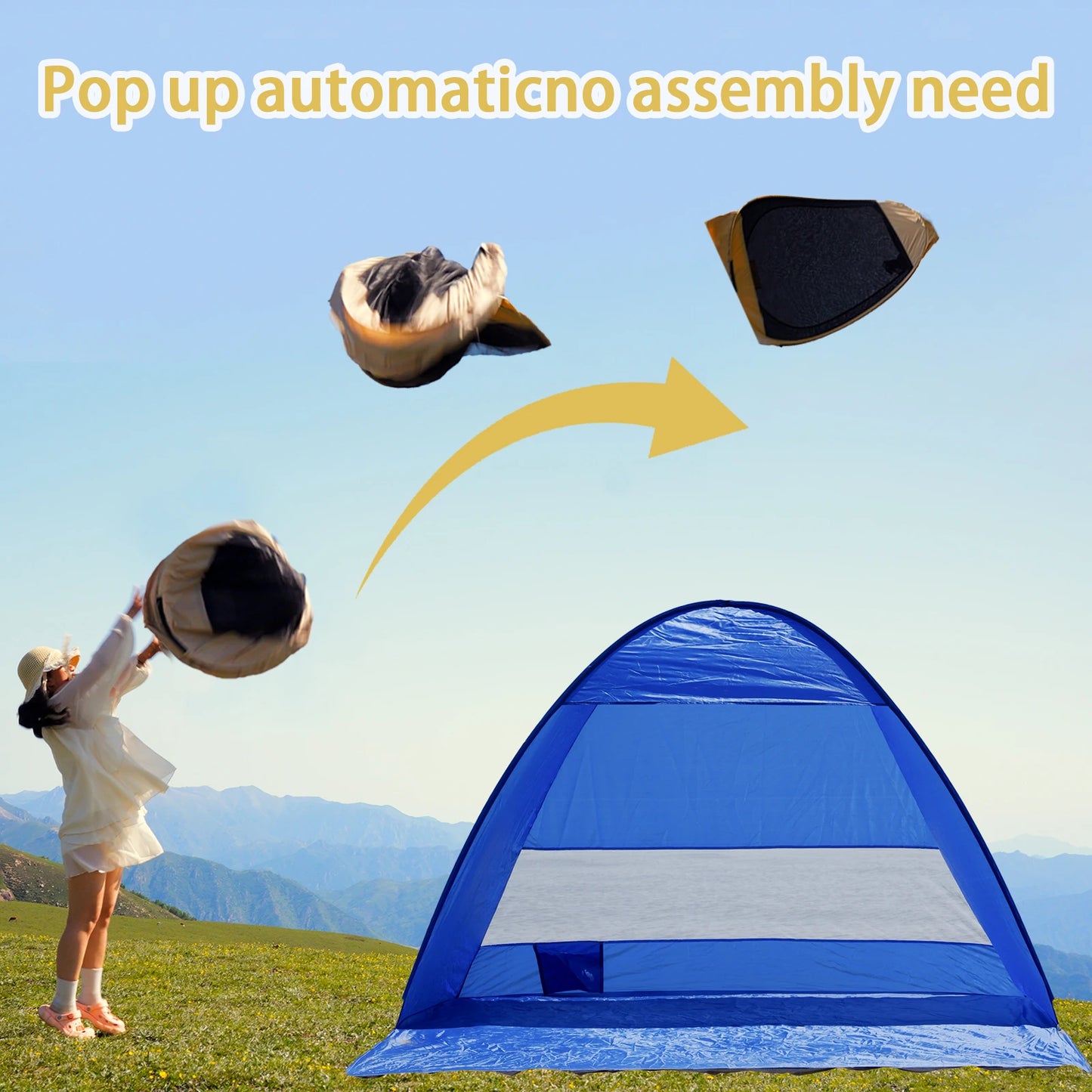 Pakicetus Lightweight Pop Up Beach Tent With Carry Bag