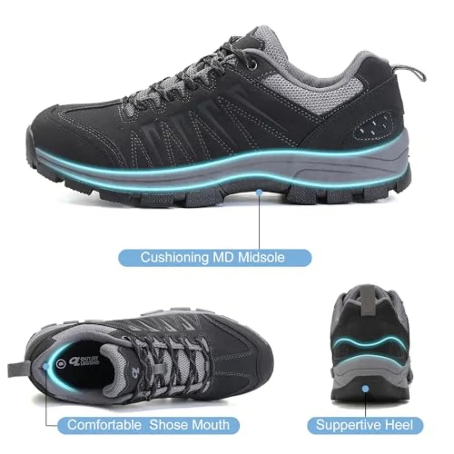 OutJet Legend Men's Waterproof Hiking Shoes Leather Lightweight