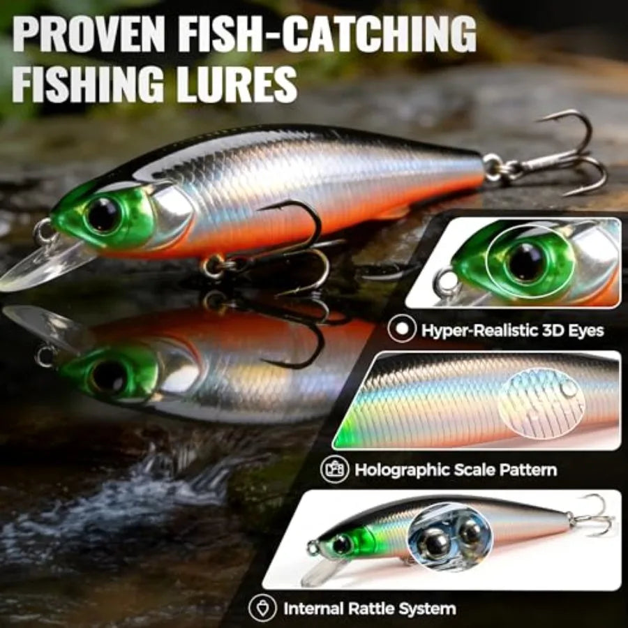 All In One Fishing Tackle Box With Premium Bass Lures