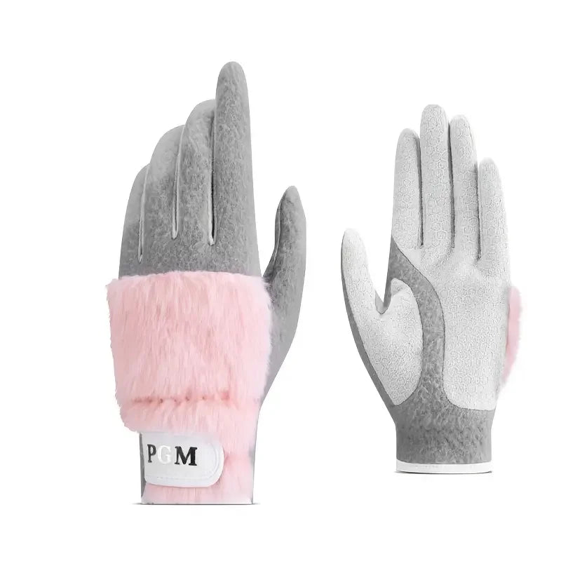 Outdoor Golf Gloves Plush Faux Rabbit Fur Non Slip Warm