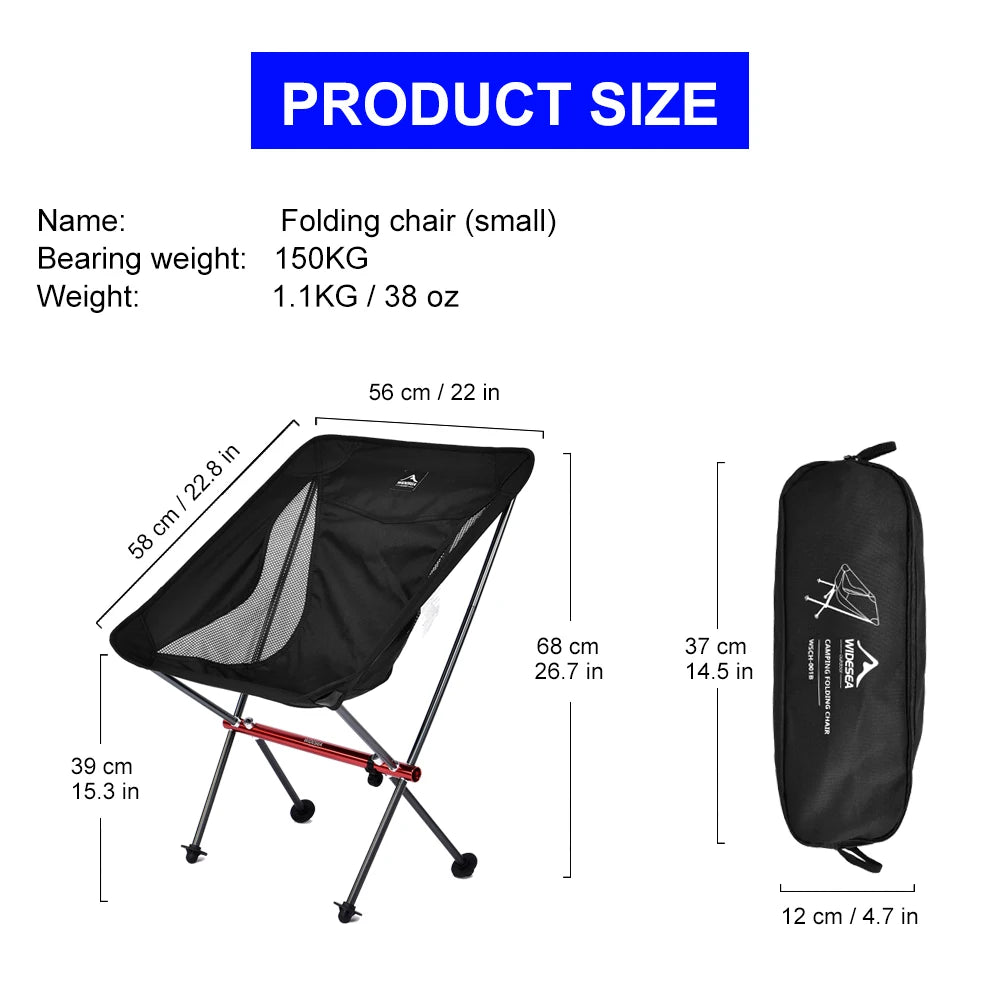 Widesea Outdoor Folding Chair for Camping Beach Picnic
