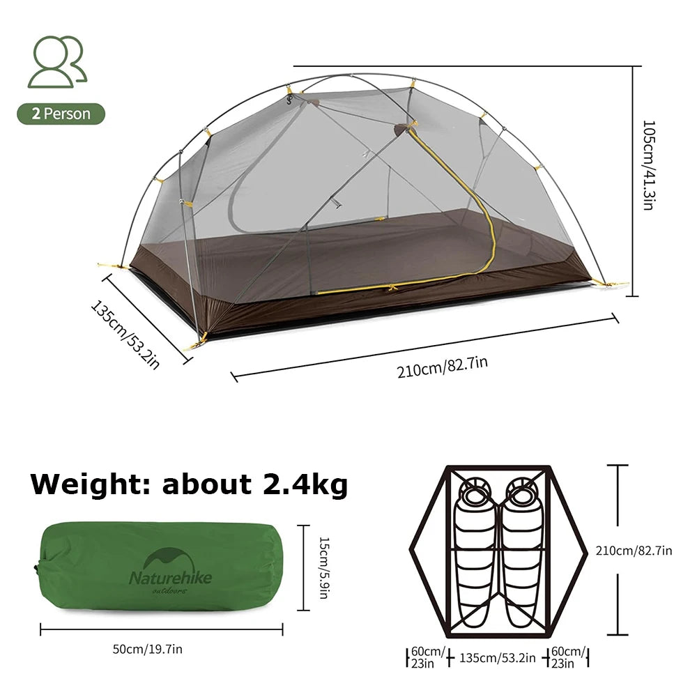 Naturehike Mongar Backpacking Tent Ultralight Waterproof Outdoor Camping