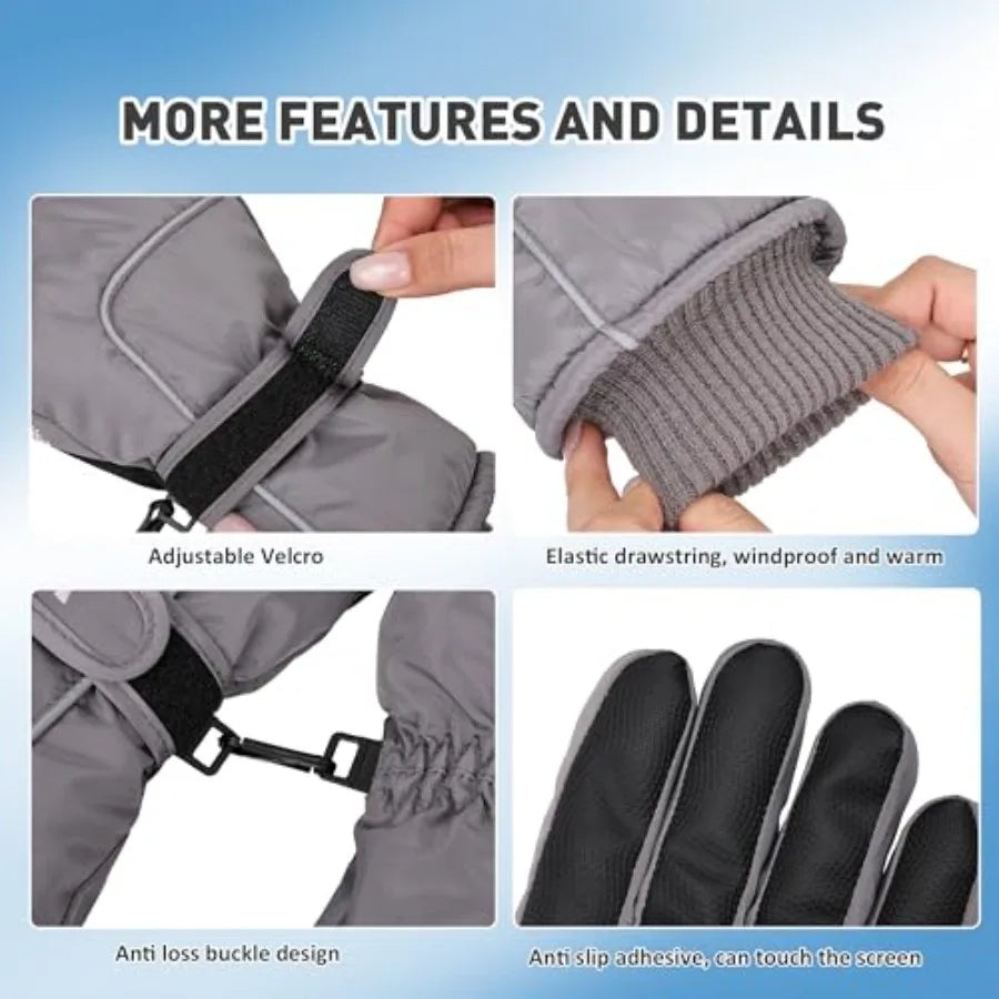 Unisex Waterproof Touchscreen Winter Gloves Windproof Thermal Snowboarding