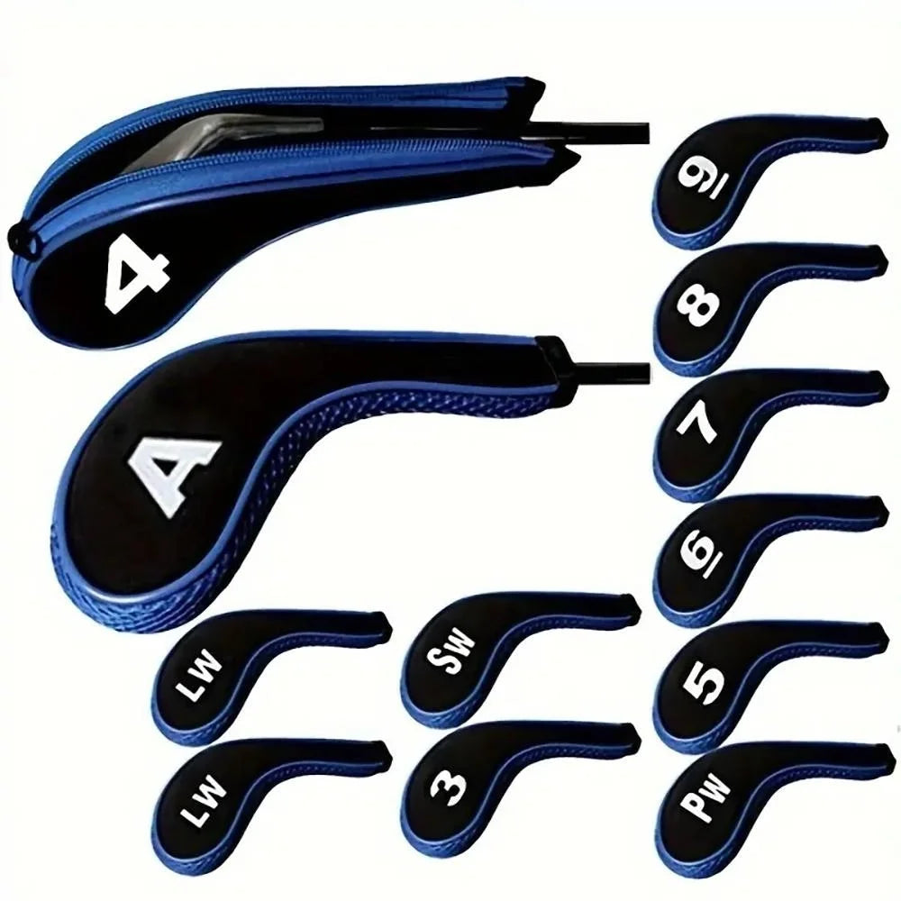 Neoprene Golf Club Covers 12-Piece Set with Zippered Driver Heads