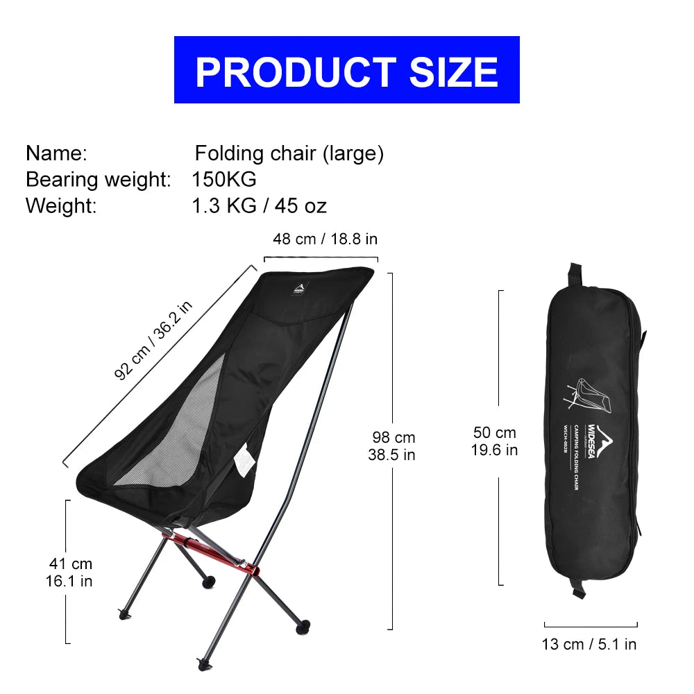 Widesea Outdoor Folding Chair for Camping Beach Picnic