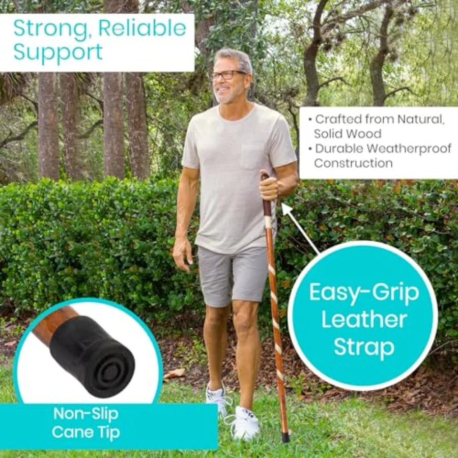 Willow Wood Walking Cane For Seniors And Outdoor Trekking
