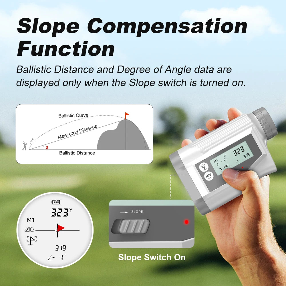 REVASRI Golf Rangefinder With Angle Switch Side Display Voice Prompts