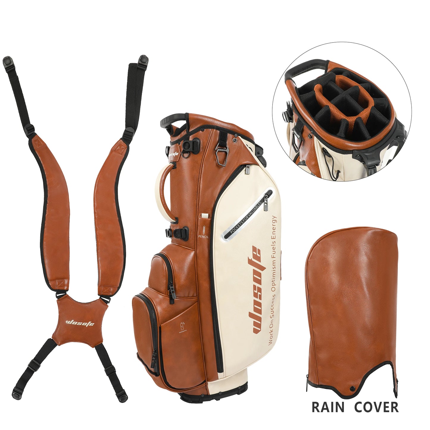 Lightweight Golf Stand Bag PU Material With 14 6 Dividers