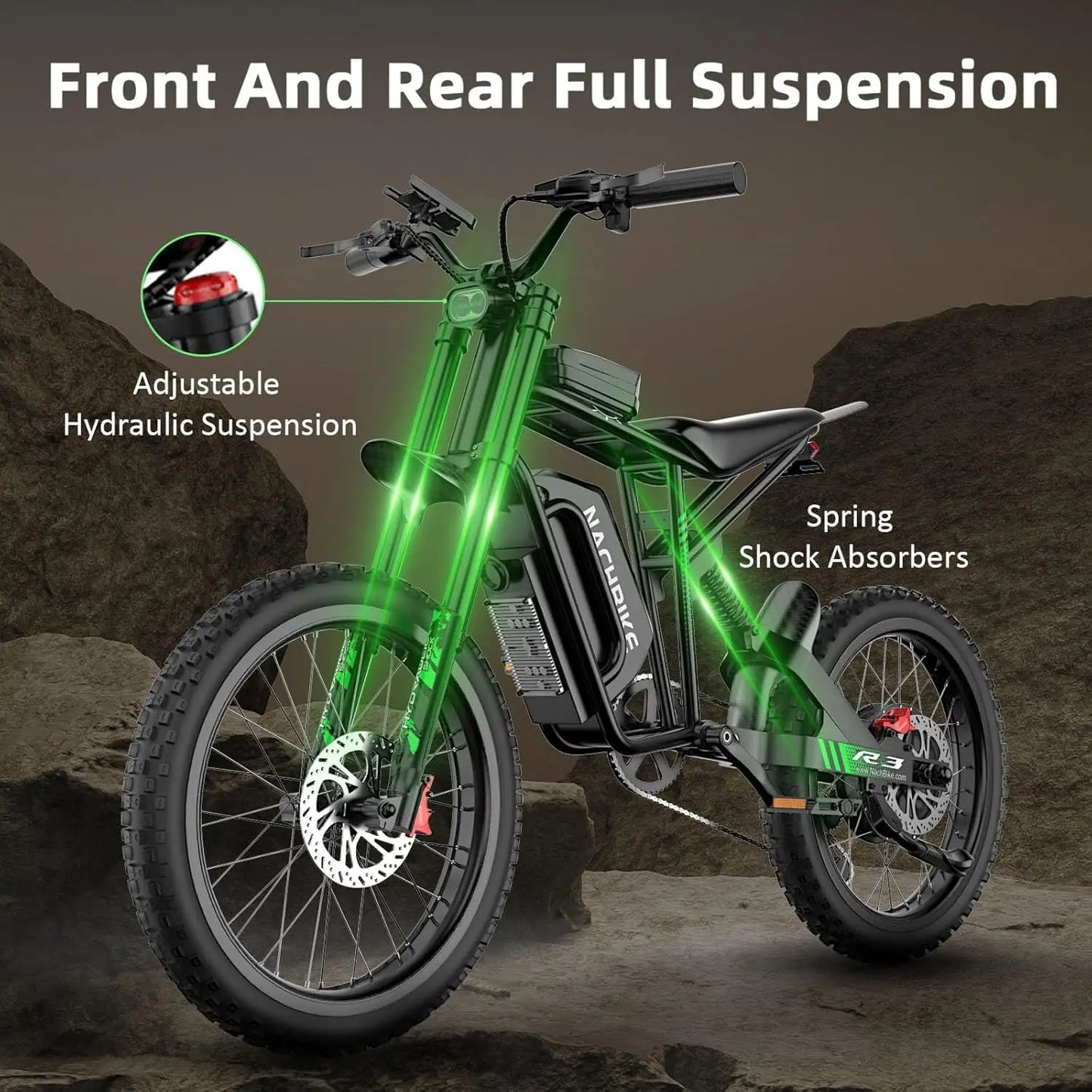 NACHBIKE R3 Electric Dirt Bike 60V25Ah 6000W Dual Hydraulic Brakes