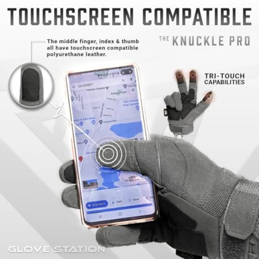 Knuckle Protective Gloves For Men Touchscreen Riding And Outdoor
