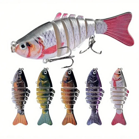 5-Piece Multi Jointed Bait 7-Segment Swimbait Lures Set