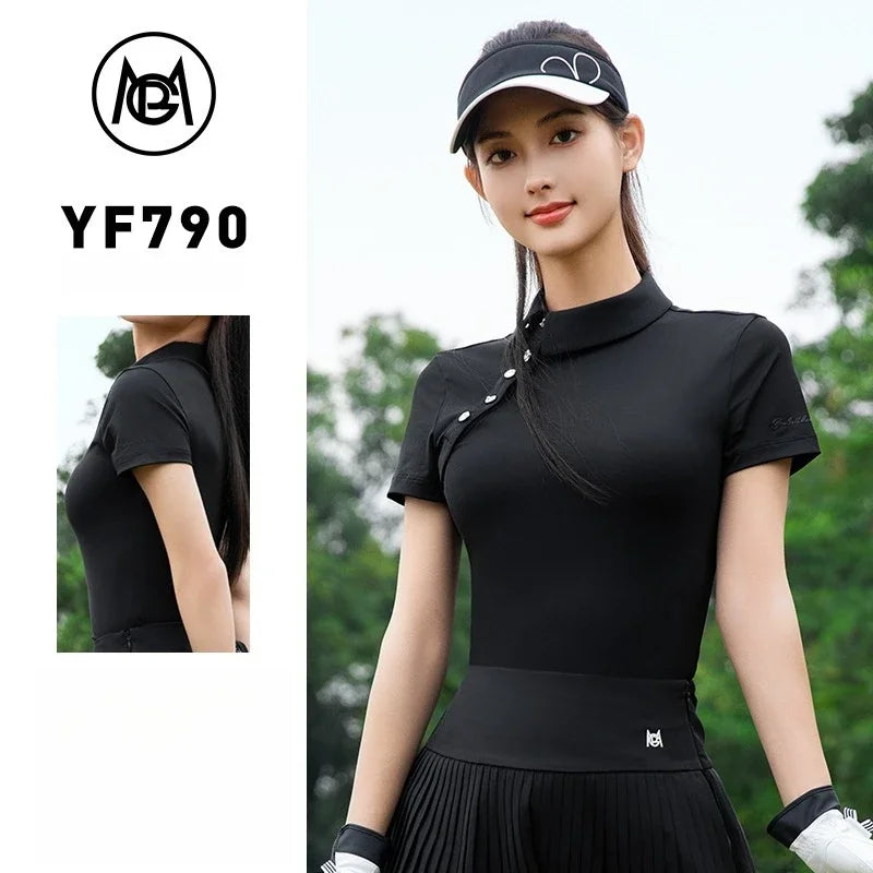 PGM Women Golf Short Sleeve T Shirt For Outdoor Sports