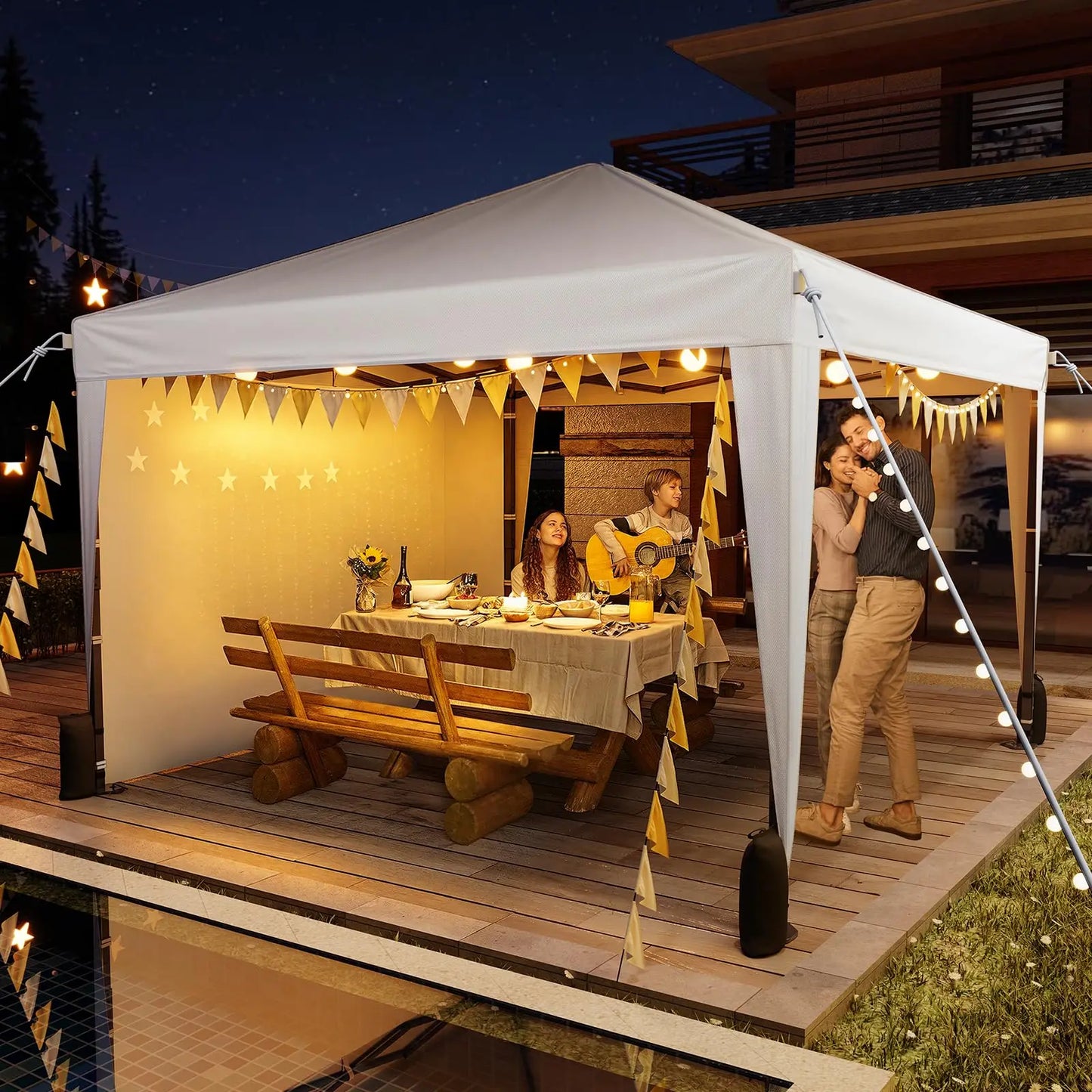 Pop Up Canopy With Sidewalls Instant Gazebo Tent For Events