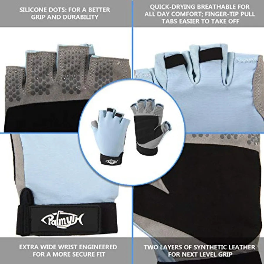 UV Fishing Gloves Fingerless Sun Protection UPF 50 for Kayaking