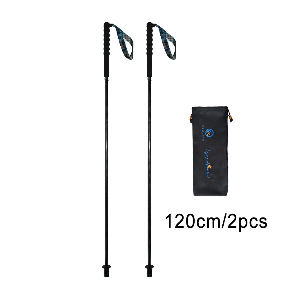 OKHEALING Ultralight Folding Trekking Poles Carbon Fiber