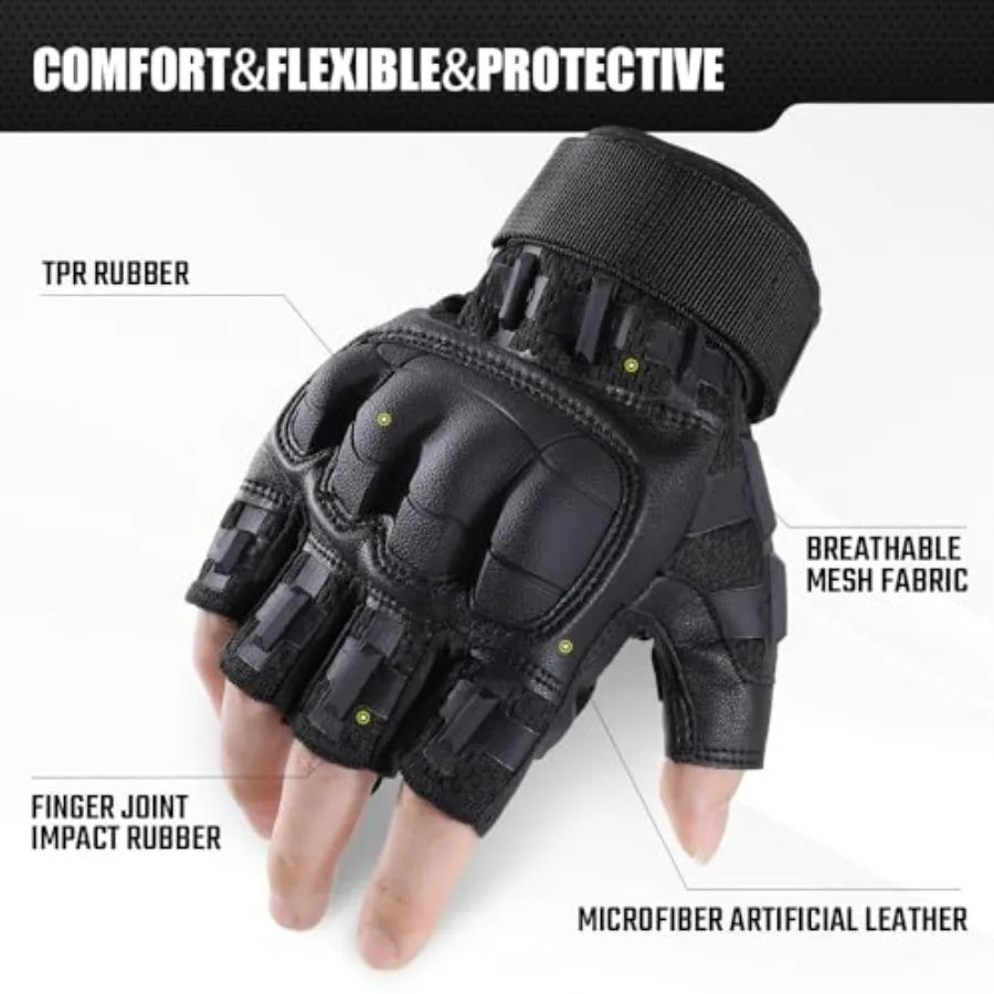 Fingerless Tactical Gloves For Men For Airsoft And Outdoor Use