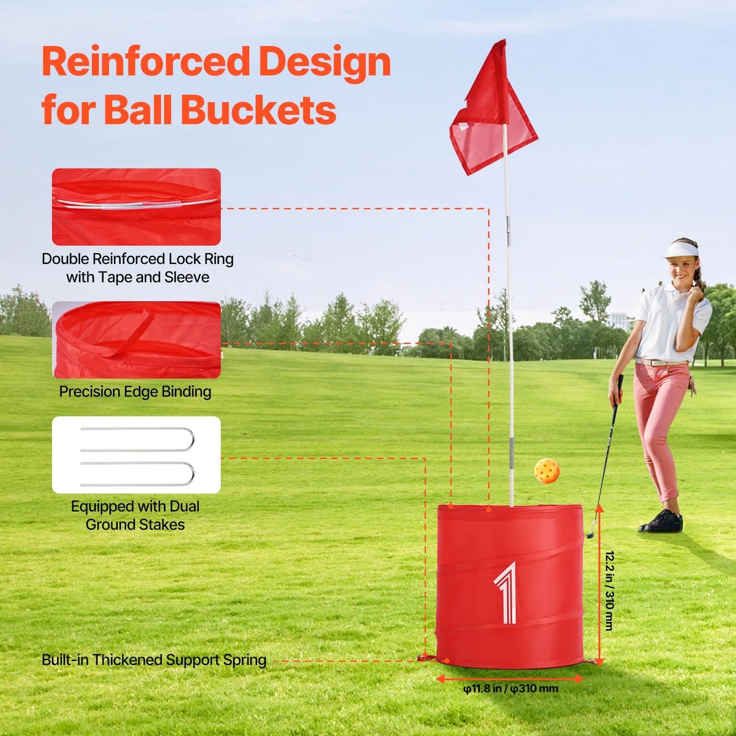SucceBuy Backyard Golf Game Portable Bucket Practice Set