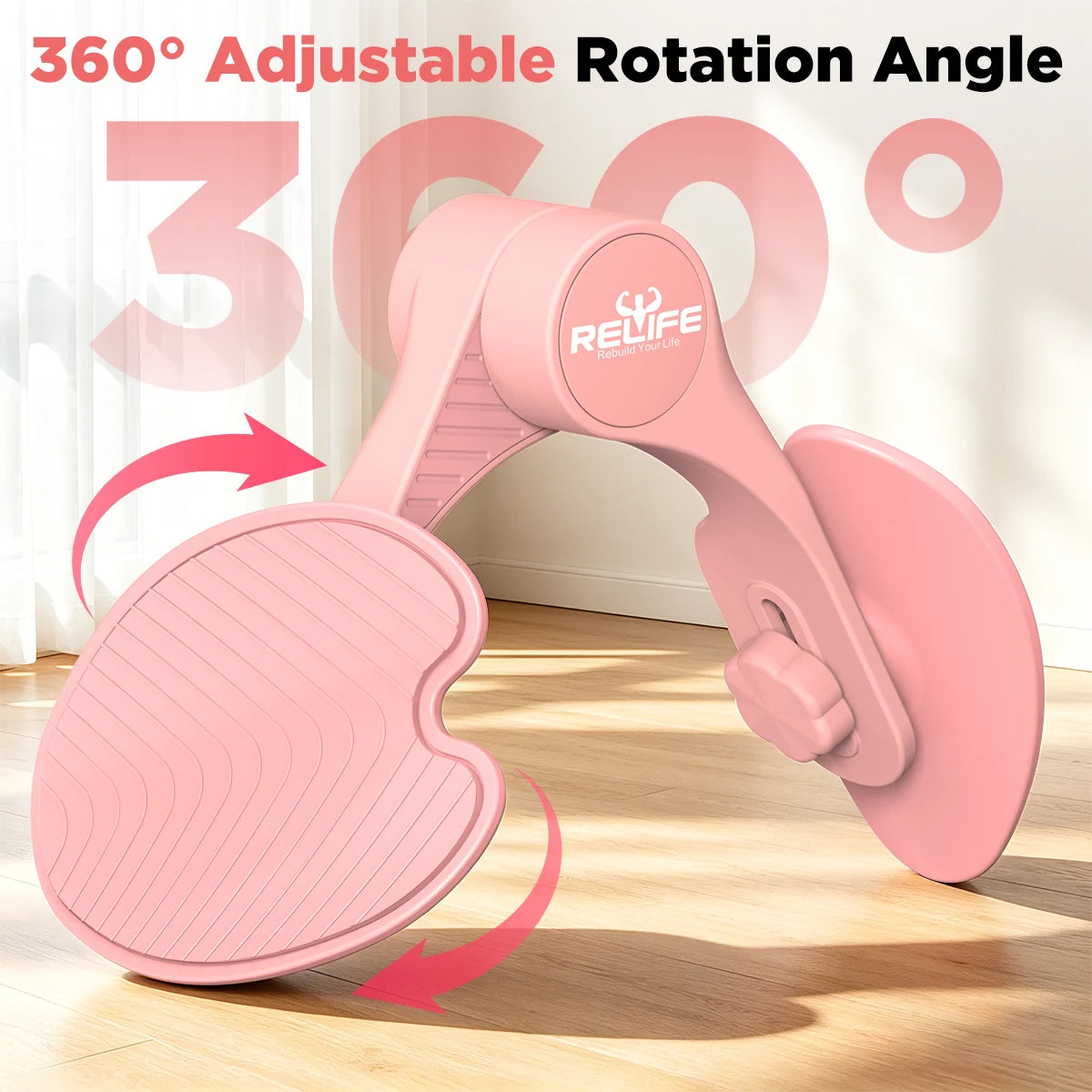 RELIFE Thigh Master, 360° adjustable leg exerciser. For home, gym, office & outdoor use. For men & women, compact fitness gear
