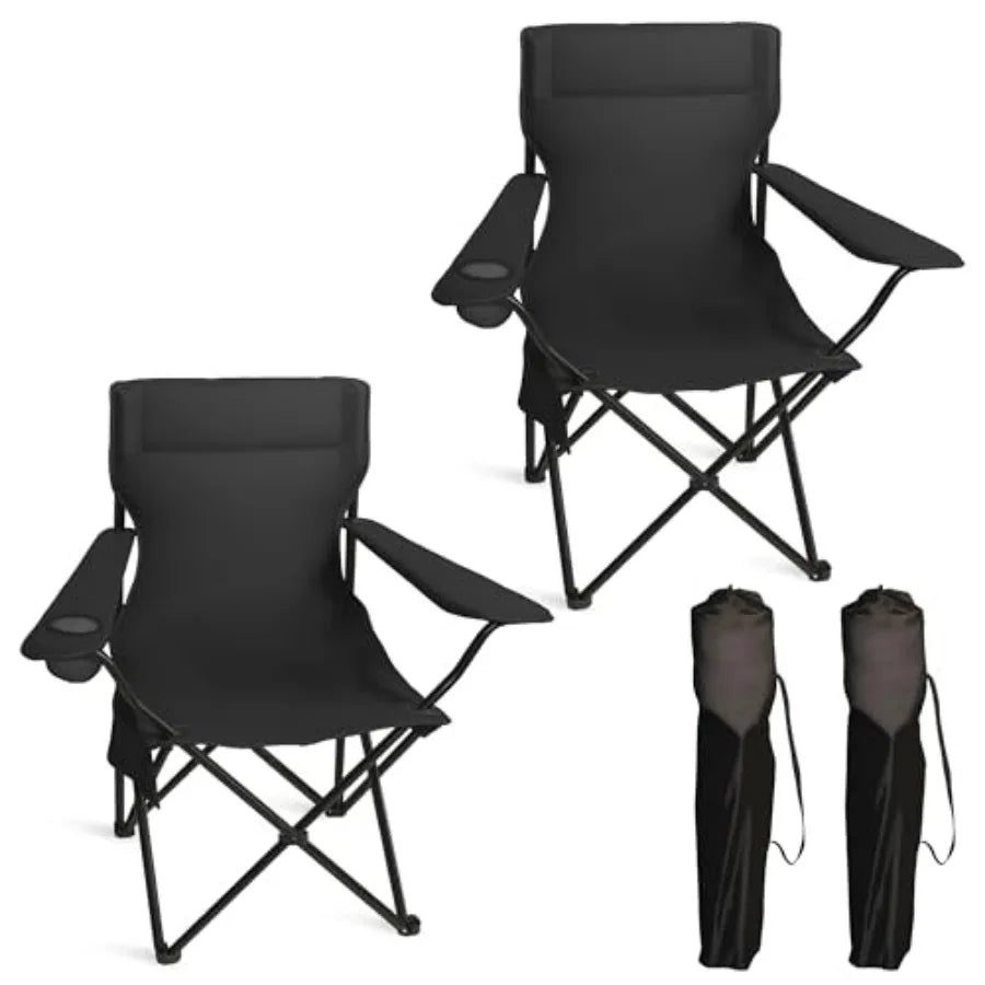 Portable Camping Chairs 4 Pack With Cup Holder And Pocket