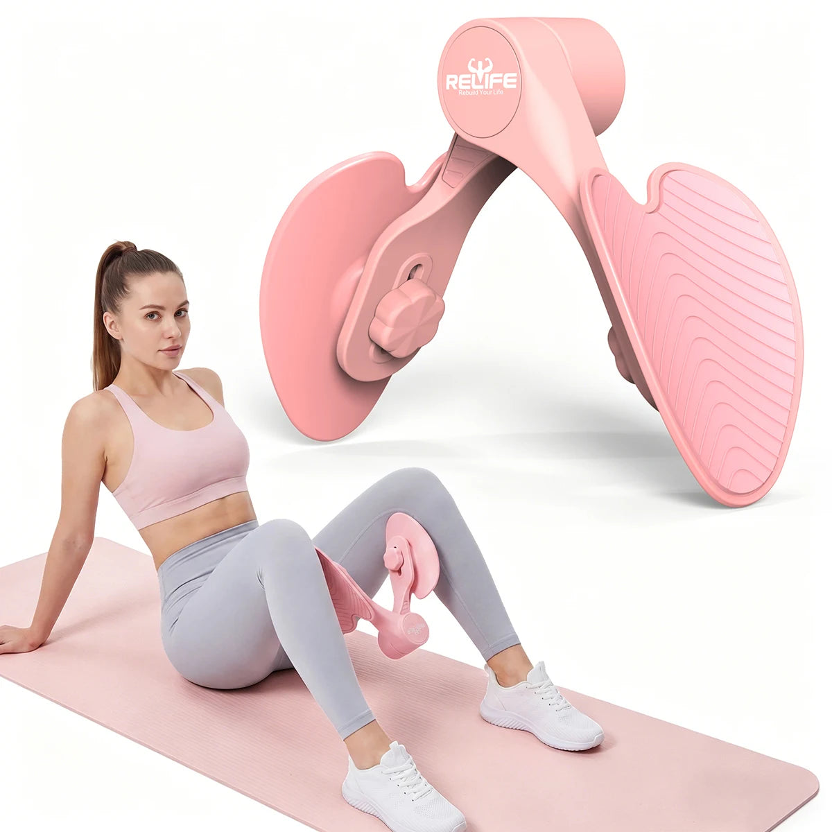 RELIFE Thigh Master, 360° adjustable leg exerciser. For home, gym, office & outdoor use. For men & women, compact fitness gear