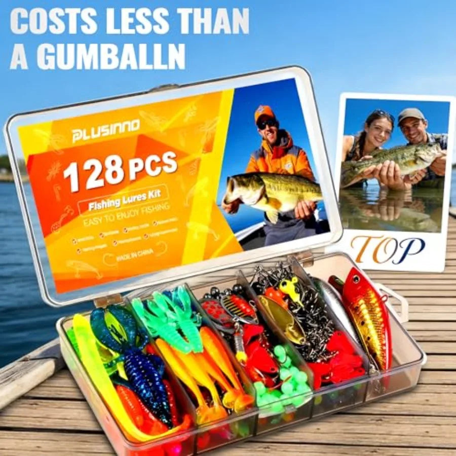 All In One Fishing Tackle Box With Premium Bass Lures
