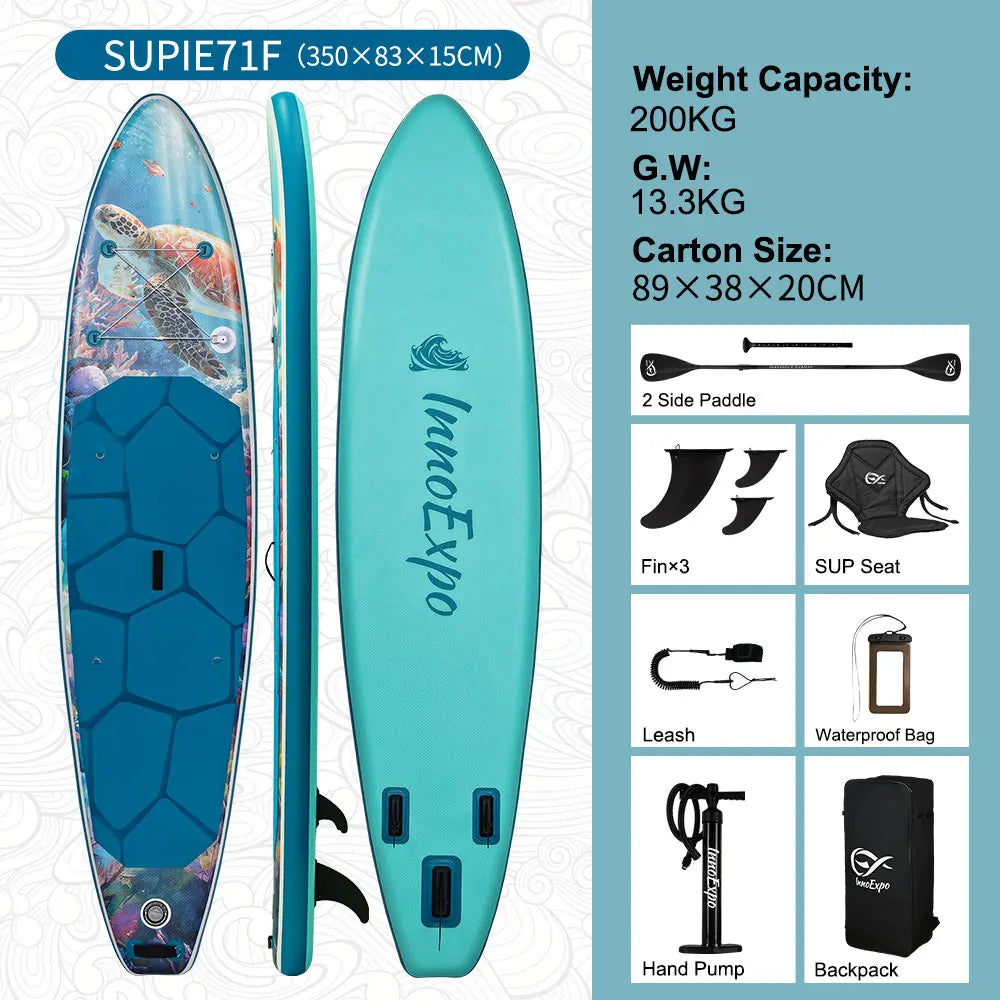 InnoExpo Inflatable Stand Up Paddle Board for All Skill Levels with Premium SUP Paddleboard Accessories,Non-Slip Comfort Deck