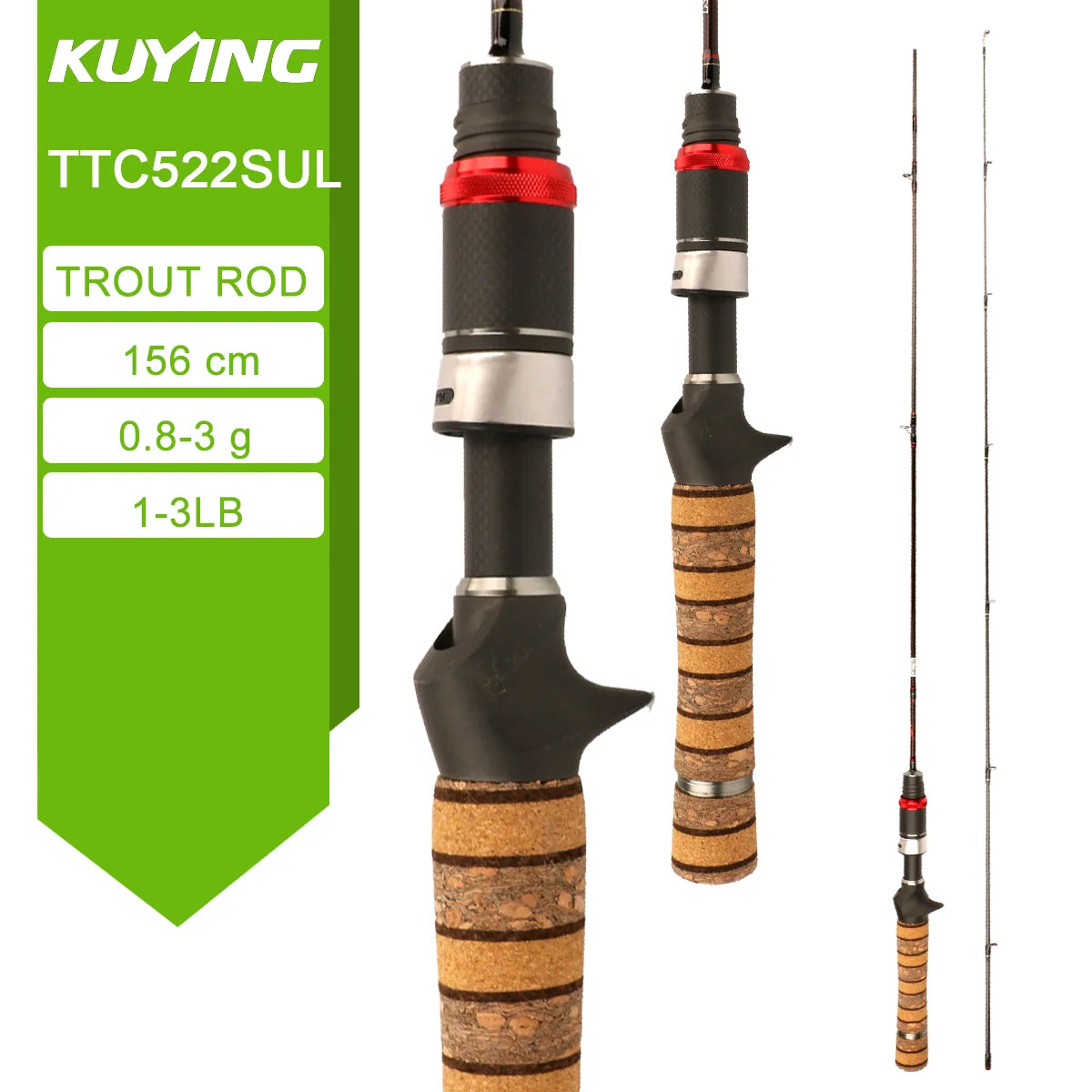 KUYING TETON Spinning Casting Rod 0.8-8g 1-8lb FUJI Parts