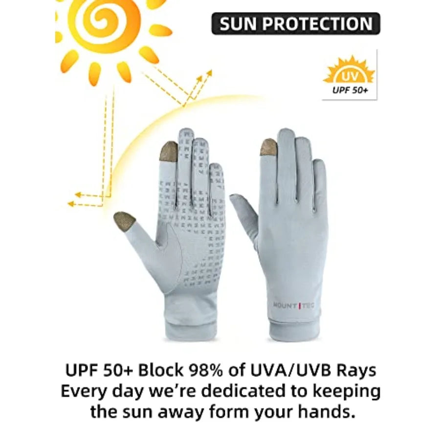 UV Protection Touchscreen Gloves UPF 50 For Cycling Running Fishing