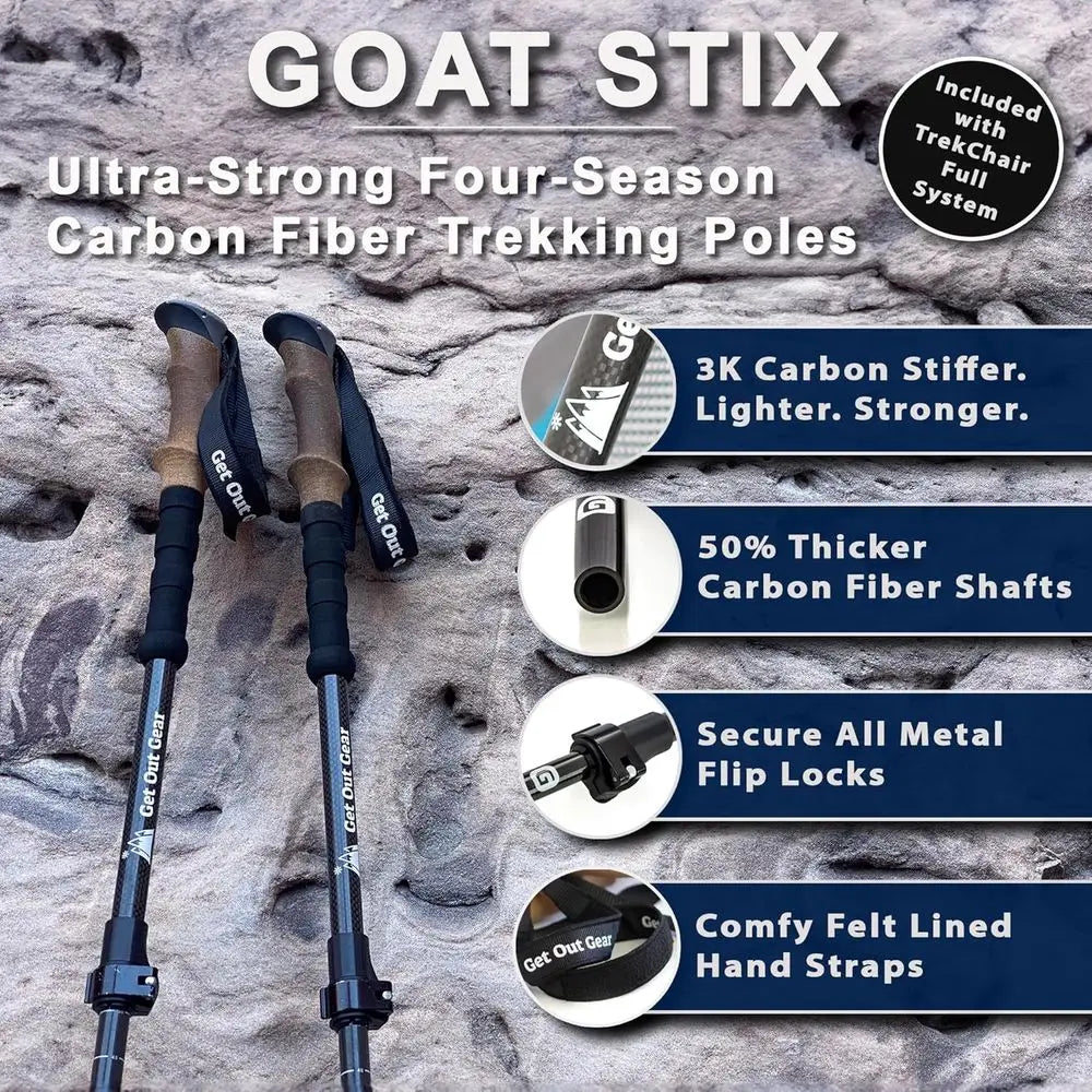 Carbon Fiber Telescoping Trekking Poles Lightweight Collapsible Nordic Walking