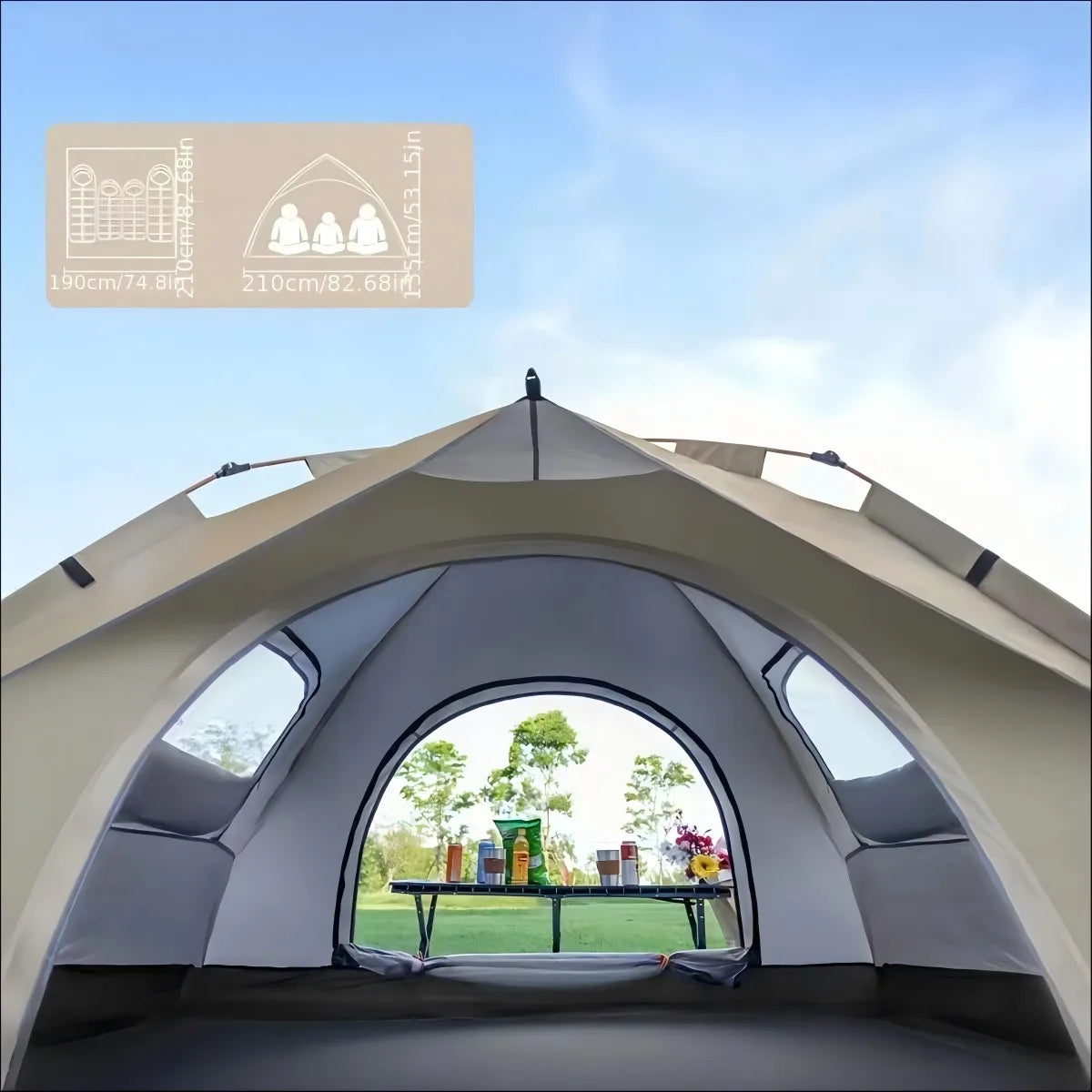 Pakicetus Auto Tent Sunshade 60 Second Setup For 3 To 4 People Portable