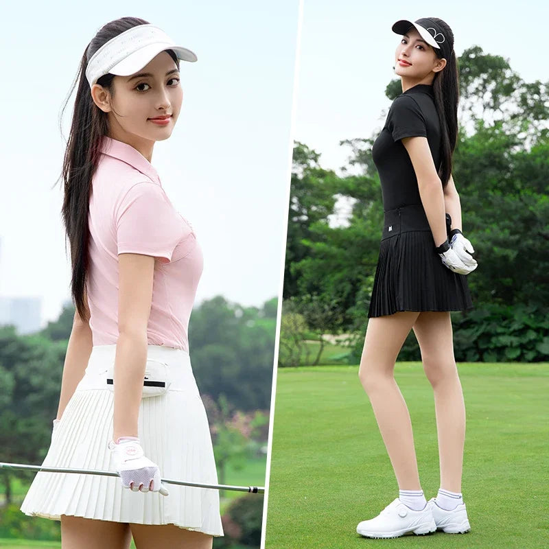 PGM Women's Short Sleeve Golf Polo Shirt YF790 Outdoor Sports