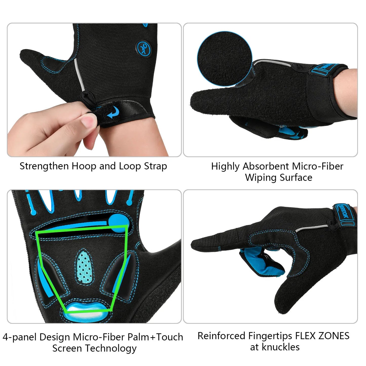 Breathable Racing Gloves for Motocross and Cycling Unisex Touch Screen