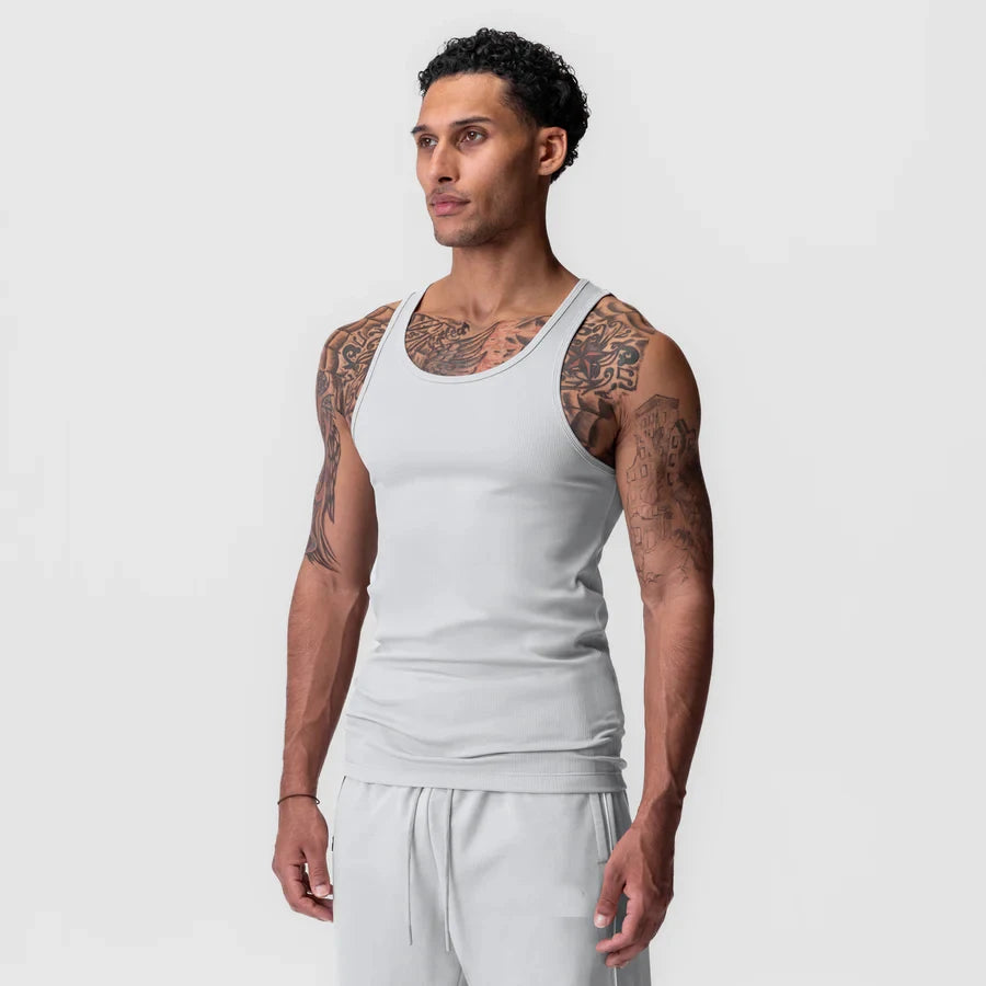 Mens Fitness Tank Top Men Fitness Sleeveless Shirt Male Screw Thread Breathable Sports Vest Undershirt Running Vest Me