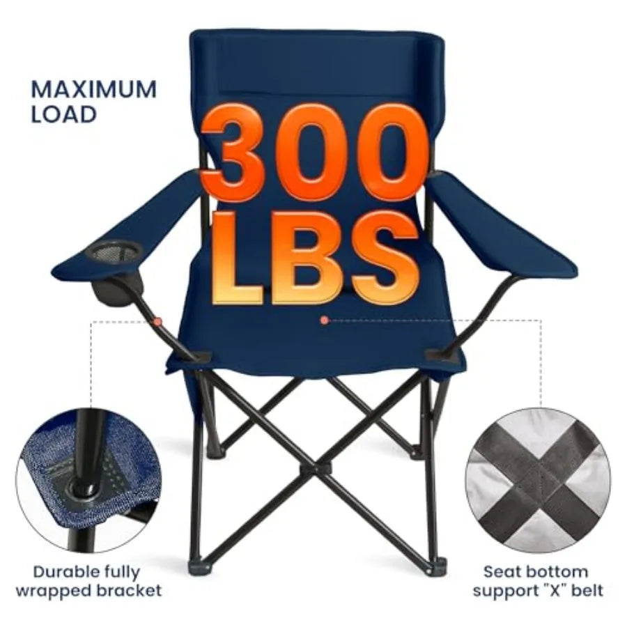 Portable Camping Chairs 4 Pack With Cup Holder And Pocket