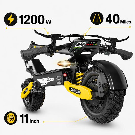 EOEOTWO 1200W Off Road Electric Scooter 48V 30MPH Foldable