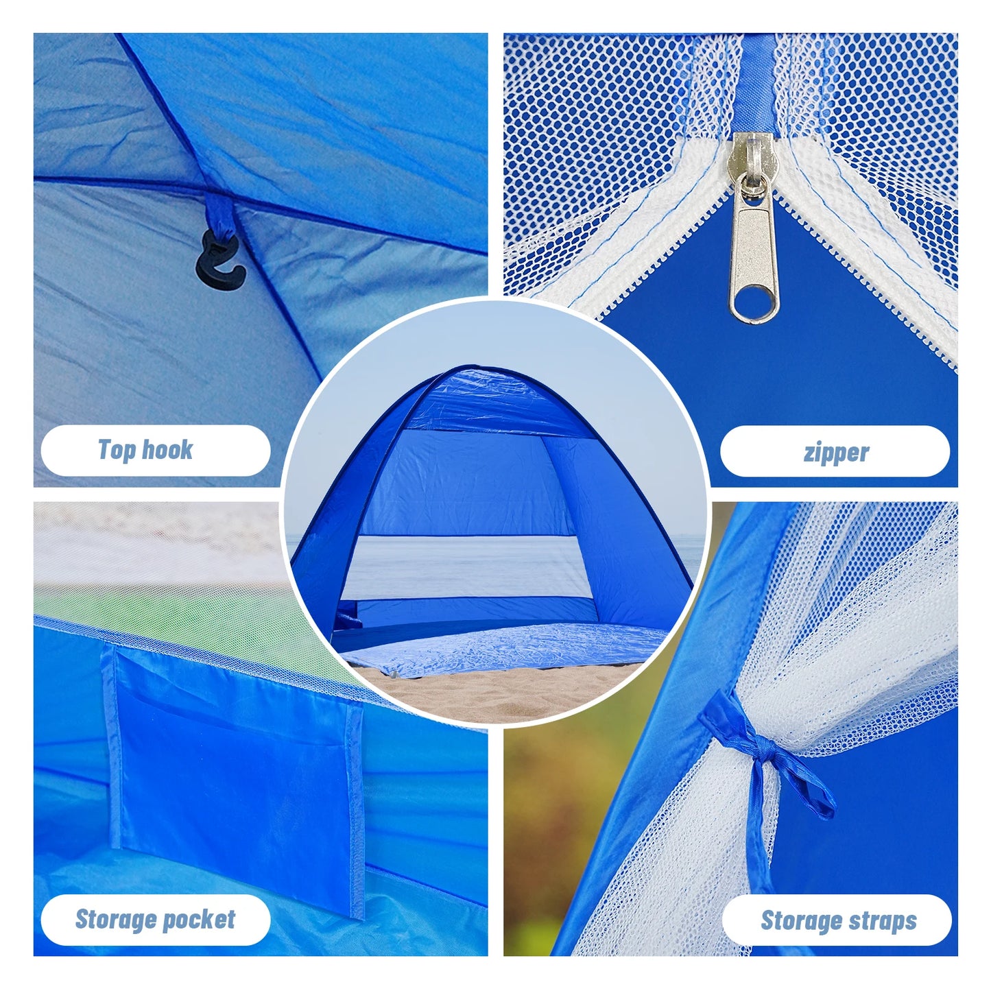 Pakicetus Lightweight Pop Up Beach Tent With Carry Bag