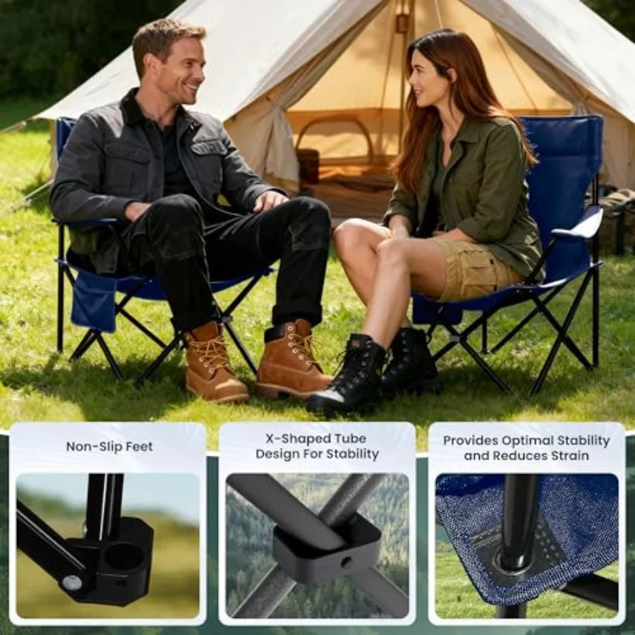 Portable Camping Chairs 4 Pack With Cup Holder And Pocket