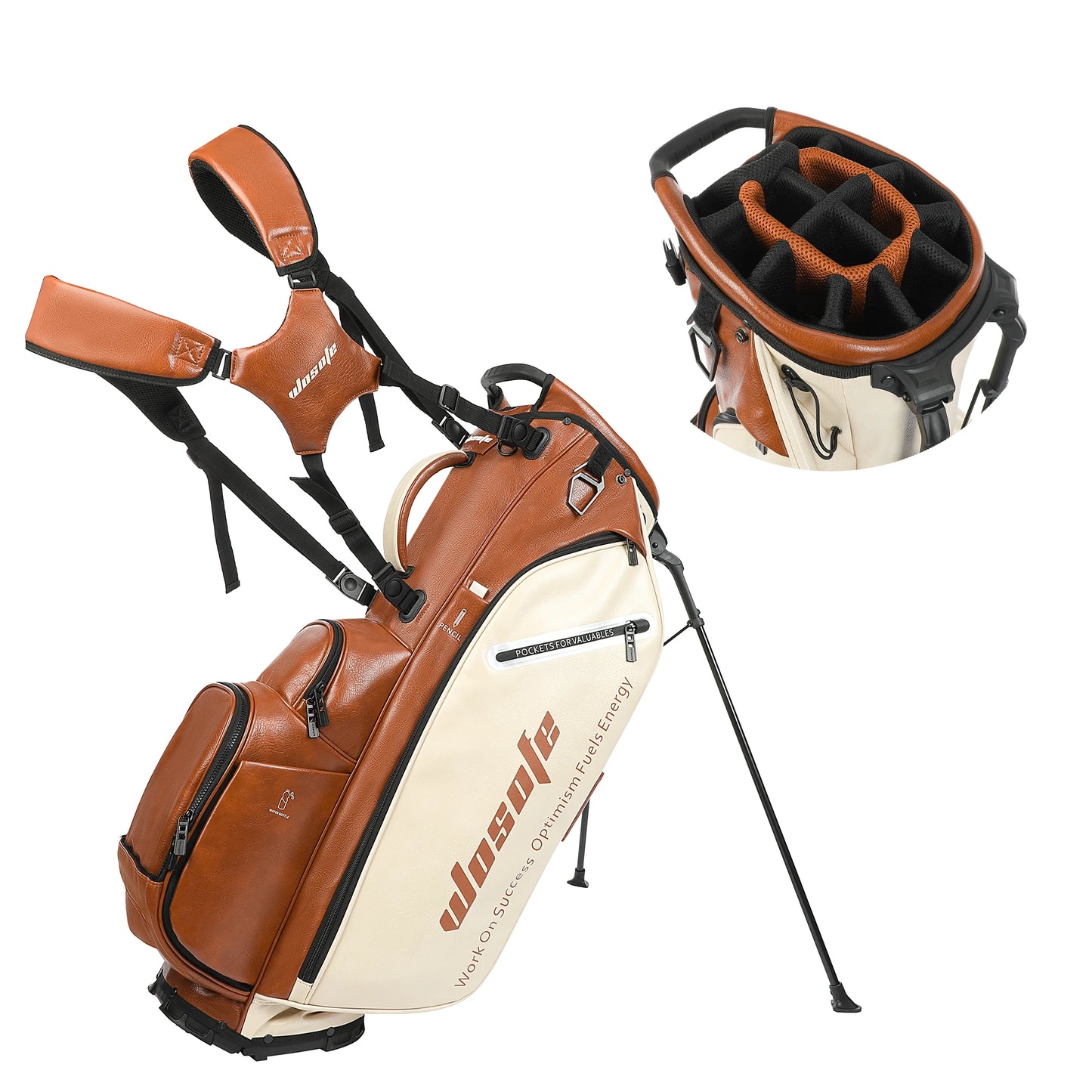 Lightweight Golf Stand Bag PU Material With 14 6 Dividers