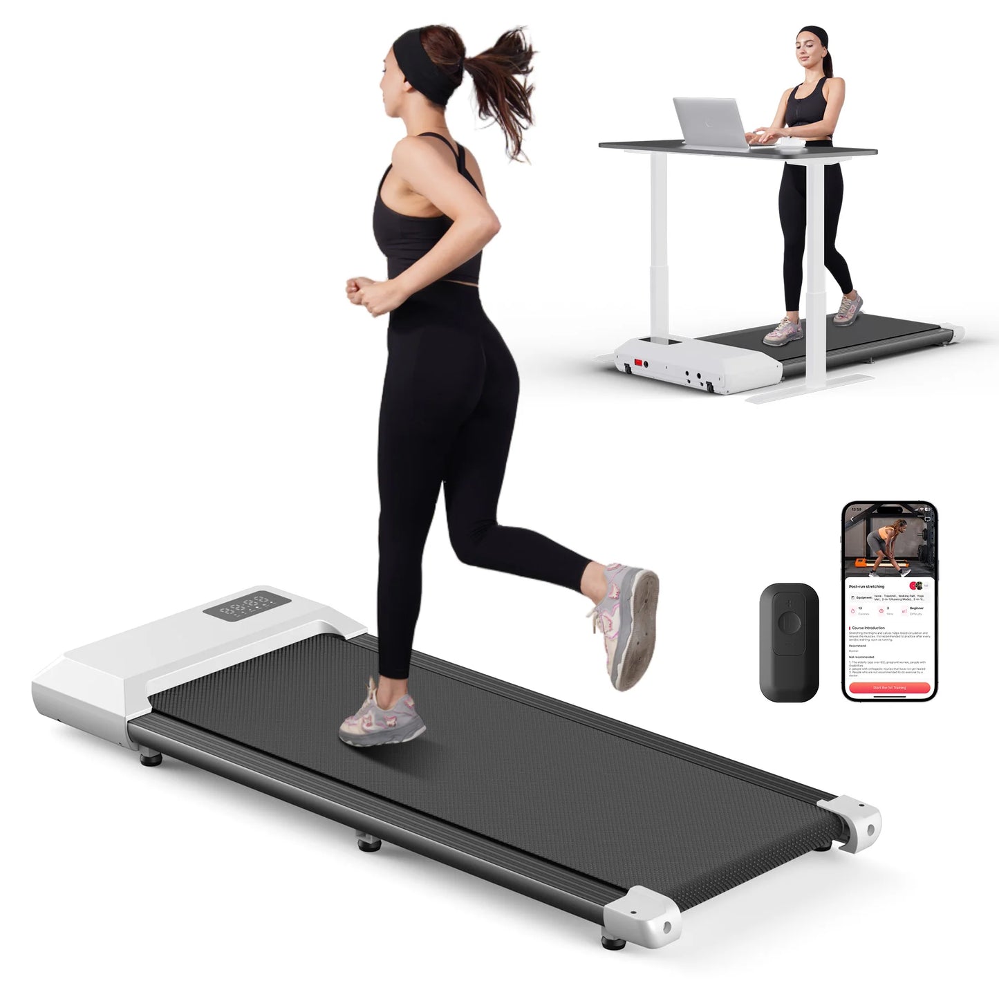 Superun 2 In 1 Treadmill Walking Running Machine LCD