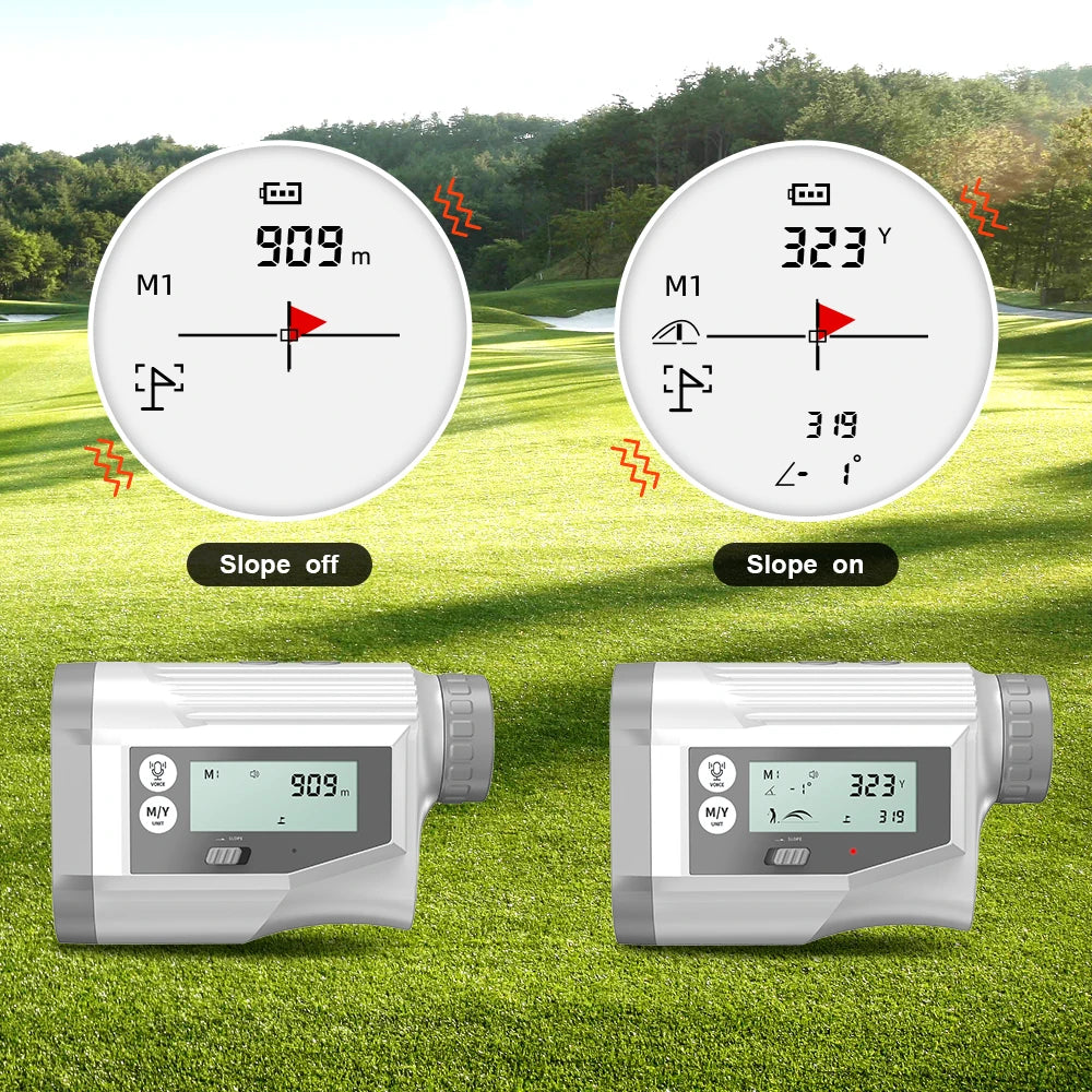 REVASRI Golf Rangefinder With Angle Switch Side Display Voice Prompts