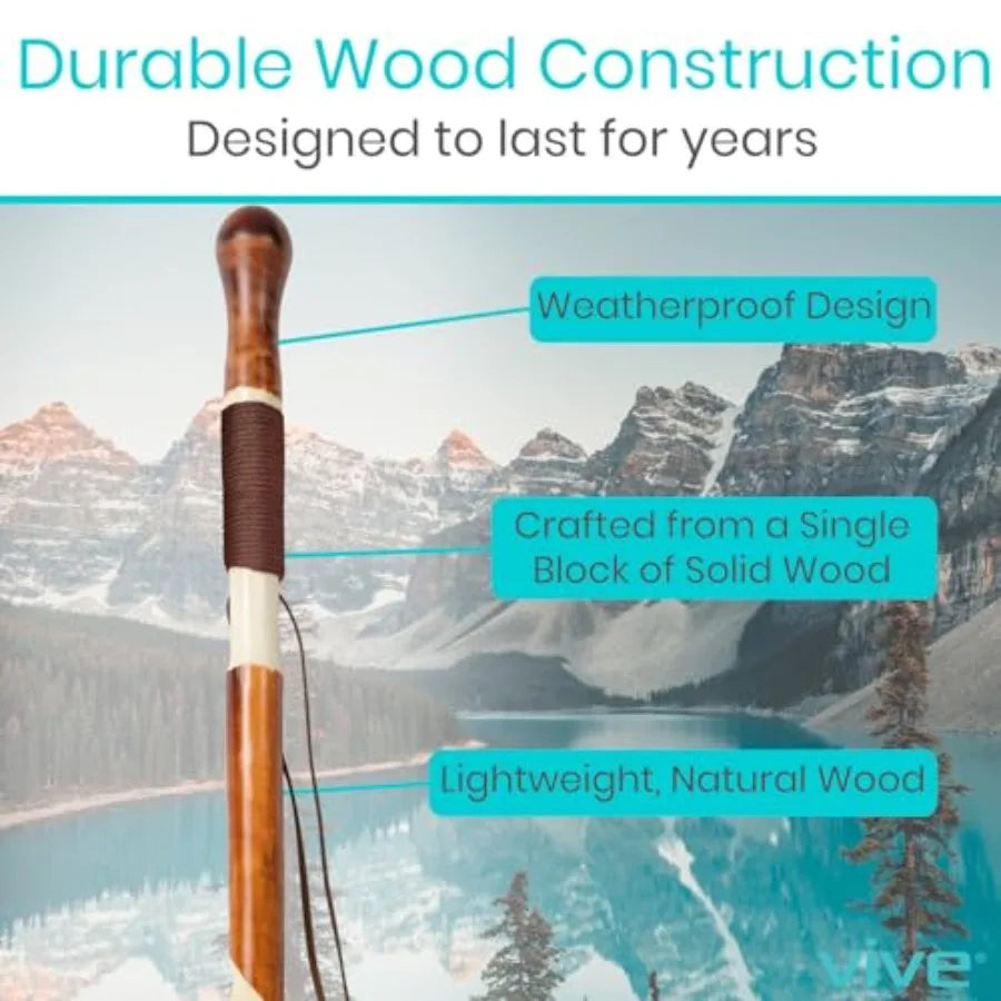 Willow Wood Walking Cane For Seniors And Outdoor Trekking