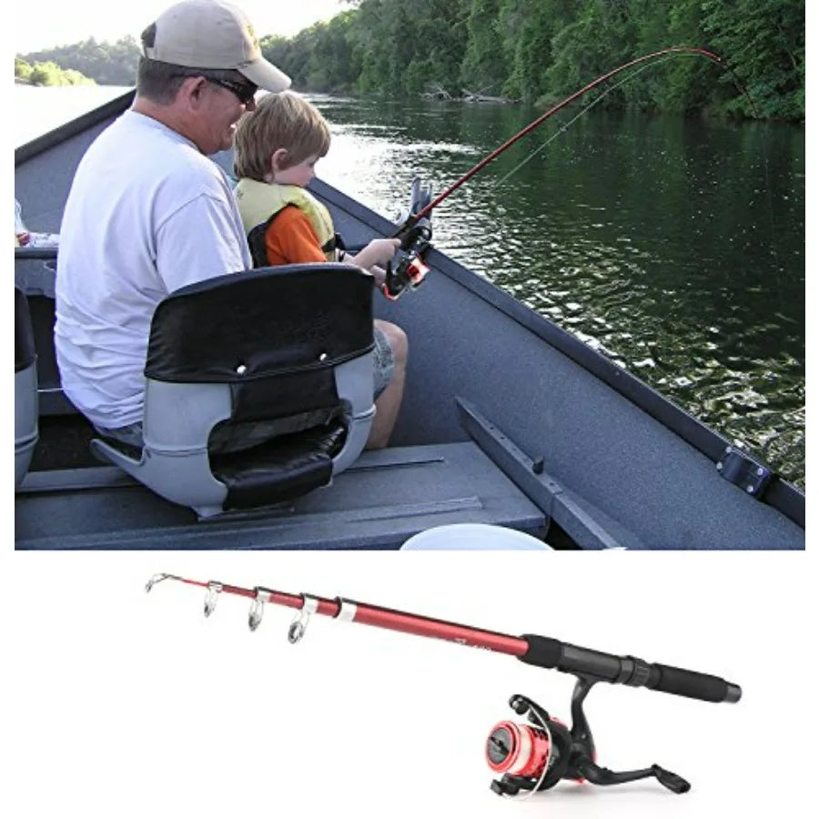 Telescopic Fishing Rod Reel Combo 2pc Collapsible Spinning Set