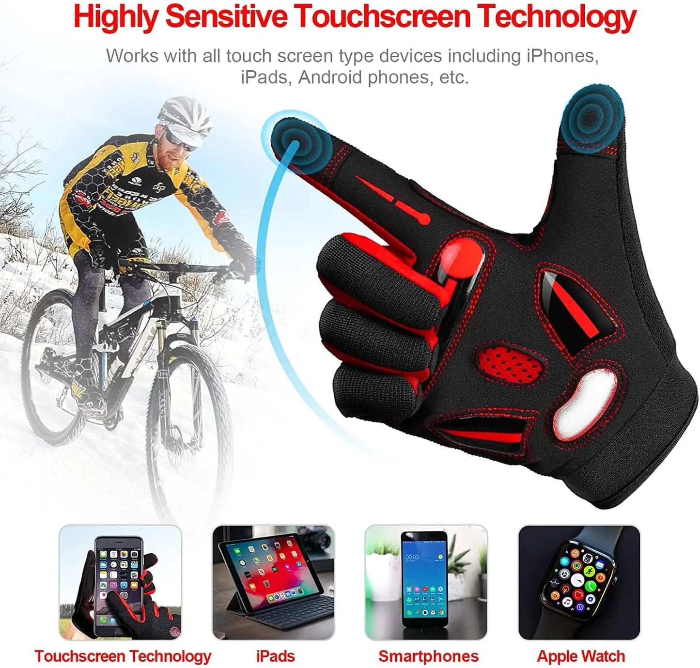 Breathable Racing Gloves for Motocross and Cycling Unisex Touch Screen
