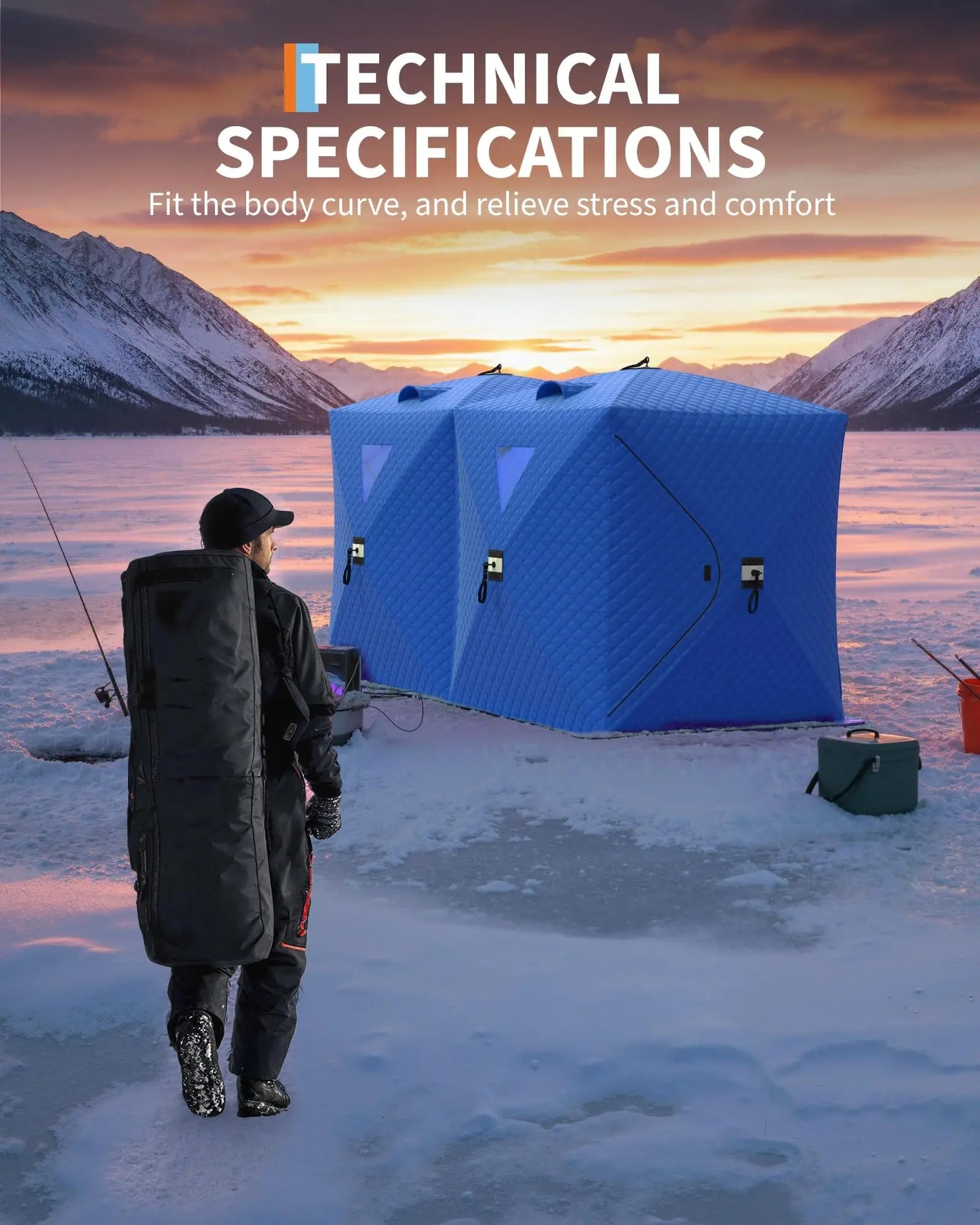 Pop Up Ice Fishing Tent Hub Shelter Warmth for Winter