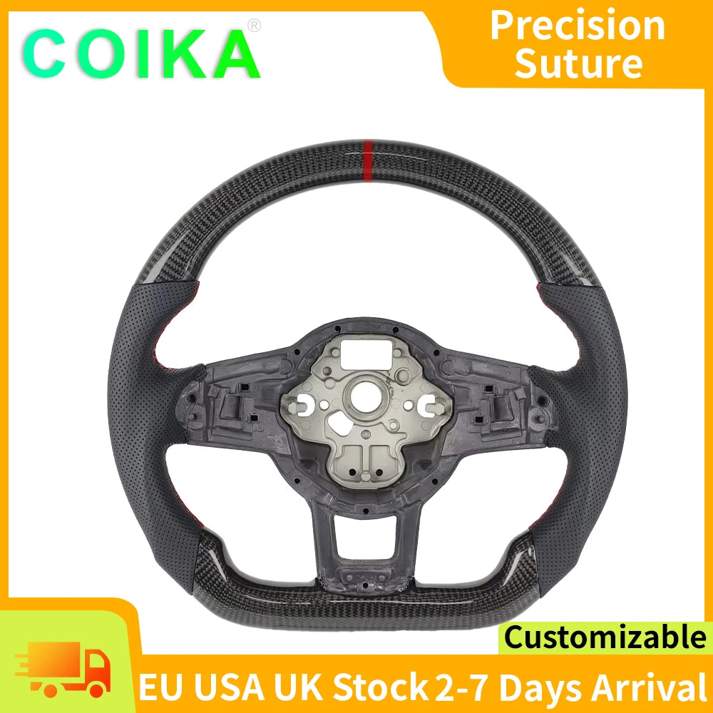 COIKA Perforated Carbon Leather Steering Wheel For Volkswagen