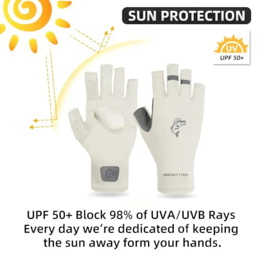 Unisex UV Protective Fingerless Gloves UPF 50 For Outdoor Activities