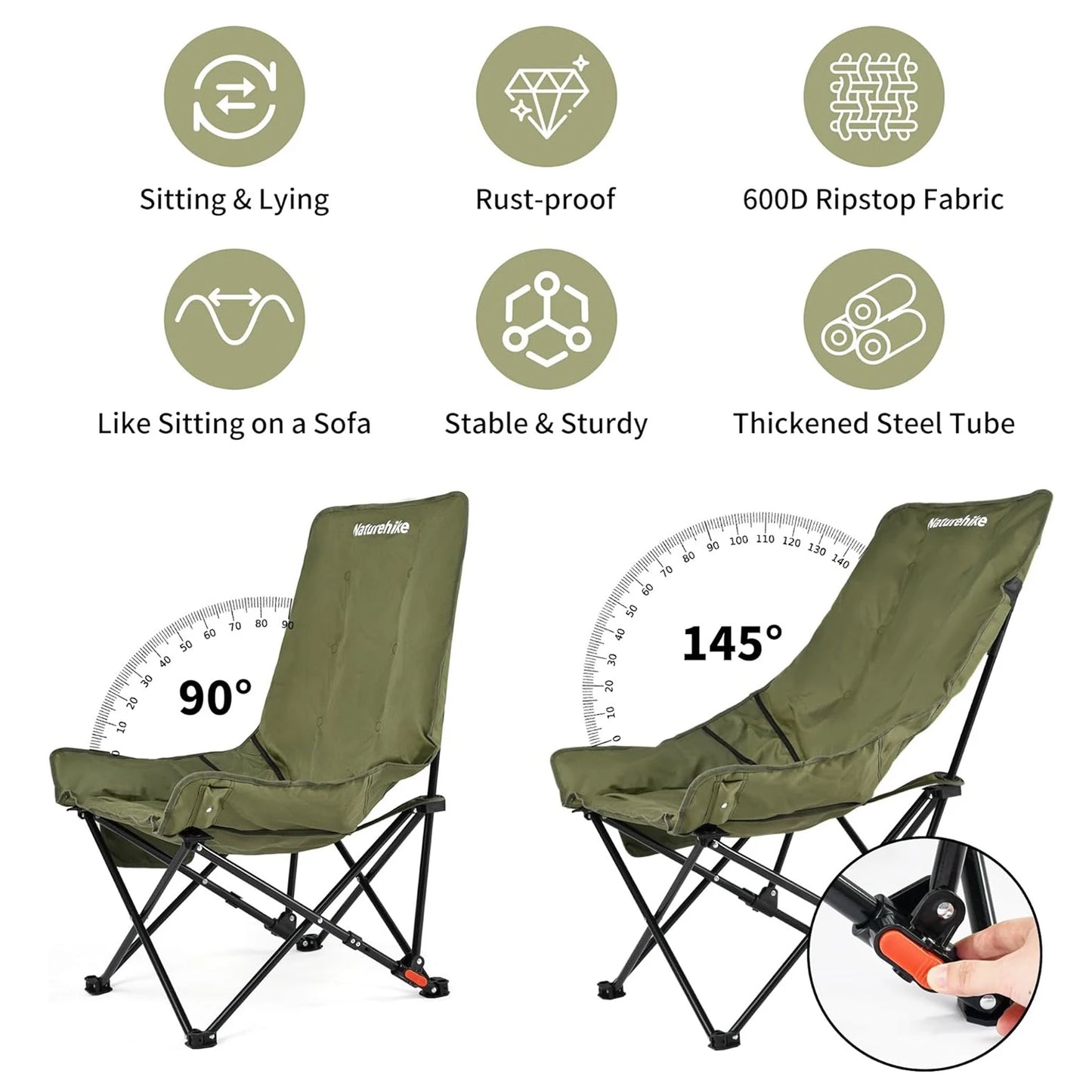 Naturehike High Back Moon Chair For Camping And Outdoor